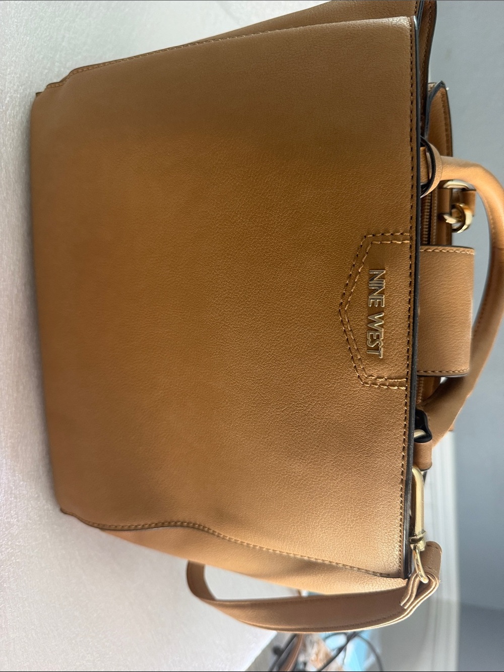 Nine West Cognac Leather Shoulder Bag